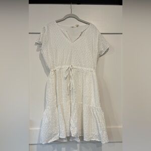 dylan White Eyelet Tie-Waist Mini Dress